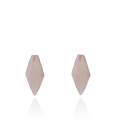 Anborede Grå agat, Spidse/ flad, facet, 15*8mm, par